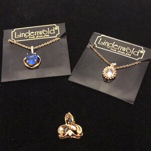 Vintage costume jewelry pendant lot 2 b c Lind 14 KGE one unmarked